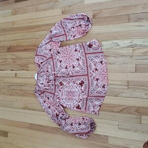 Savanna Jane Rust and White Paisley Blouse